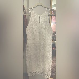 Bright white graduation/bachelorette cocktail dress